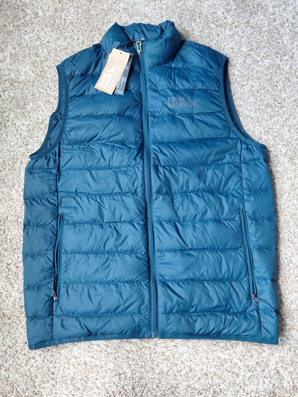 Eddie Bauer Men's Blue Down Vest Size Small NWT